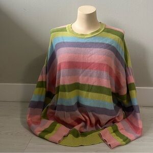Torrid colorful stripped sweater size 2 women oversize fit pink, purple, green